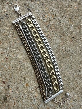 Jenny Bird Austin Cuff Multi-Chain Bracelet in Mixed Metal